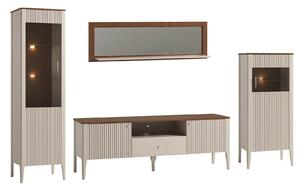 Set lemn masiv nuc Living Napoli 4 Piese Crem/