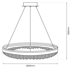 Lustră LED pe cablu LED/52W/230V d. 60 cm auriu