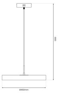Lustră LED pe cablu DISC LED/38W/230V negru