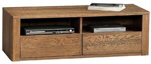 Comodă lemn masiv Hugo TV Stejar Închis, 123.5 × 50 × 39.8 cm