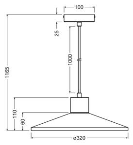 Lustră pe cablu Ledvance DECOR CONCRETE 1xE27/15W/230V d. 32 cm gri ciment
