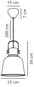 Lustră pe cablu Nordlux ADRIAN 1xE27/25W/230V d. 25 cm gri