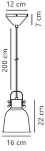 Lustră pe cablu Nordlux ADRIAN 1xE27/25W/230V d. 16 cm gri