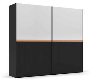 Dulap lemn masiv Calista Negru-Rose Gold, 260 × 68 × 230 cm