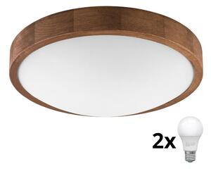 Plafonieră LED Brilagi CARVALHO SLIM 2xE27/60W/230V stejar cireș d. 37 cm
