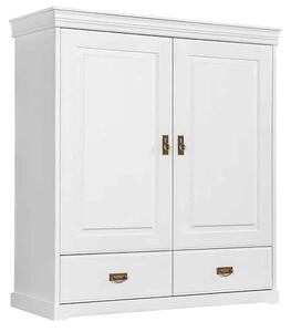 Dulăpior lemn masiv alb Florence, 130 × 50 × 142 cm