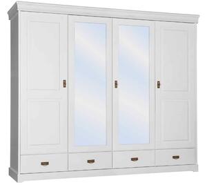 Dulap lemn masiv alb Florence, 253 × 62 × 218 cm