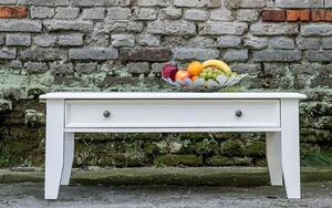 Masă lemn masiv Cafea Linea cu Sertar 122x71cm