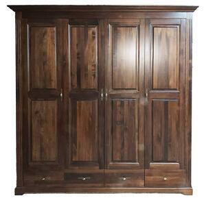 Dulap lemn masiv nuc Preston 4 Usi, 204,8 × 60,9 × 206,9 cm