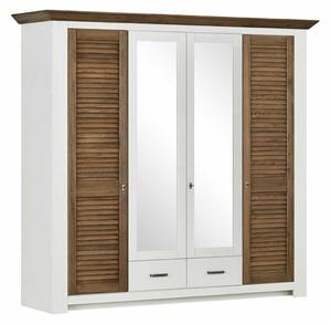 Dulap lemn masiv alb Lucia Maro, 185 × 57 × 200 cm