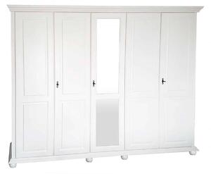 Dulap lemn masiv alb Celia, 259 × 62 × 220 cm