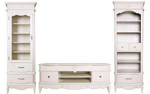 Set lemn masiv alb antic Living Casandra 3 Piese