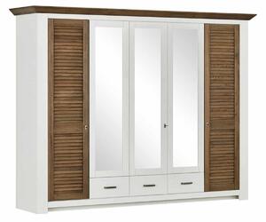 Dulap lemn masiv alb Lucia Maro, 220 × 64 × 210 cm
