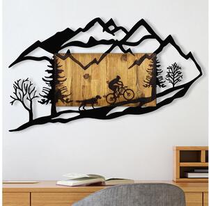 Decorațiune de perete 110x65 cm lemn/metal cursă cu motocicleta