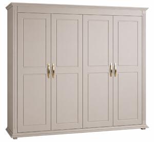 Dulap lemn masiv Carlo 4 Uși, 222.3 × 61.1 × 210 cm - Fara oglinzi