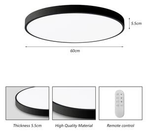 Plafonieră LED dimabilă Immax NEO 07250L SEMPLICI 60W/230V Wi-Fi Tuya negru + telecomandă