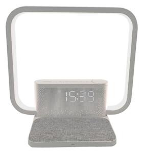 Lampă LED dimabilă de masă cu ceas deșteptător și încărcare Qi Immax 08994L 18W/230V alb