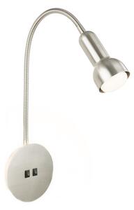 Lampă LED flexibilă de perete Briloner 2178012 1xE14/10W/230V + LED/3W crom
