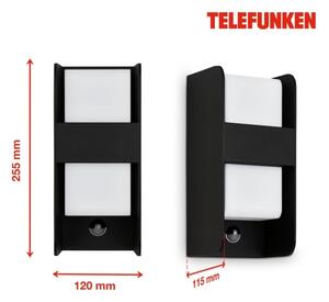 Aplică de exterior cu senzor Telefunken 321105TF 1xE27/12W/230V IP44 negru