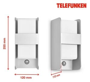 Aplică de exterior cu senzor Telefunken 321104TF 1xE27/12W/230V IP44 alb