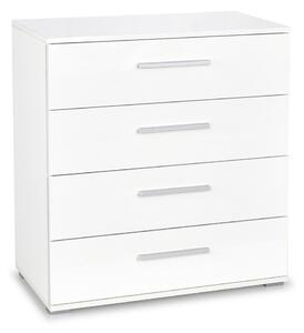Comodă Cirveso 102Alb, Alb lucios, Cu sertare, 82x77x40cm