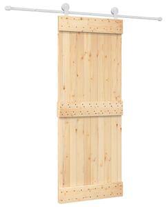 Ușă glisantă cu set de feronerie 80x210 cm, lemn masiv de pin