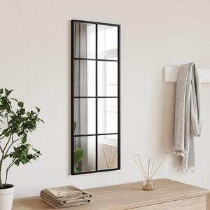 Oglindă de perete, negru, 30x80 cm, dreptunghiulară, fier