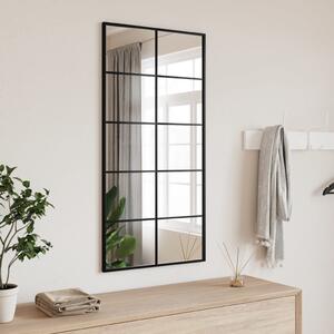 Oglindă de perete, negru, 50x100 cm, dreptunghiulară, fier