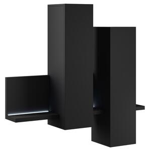 Corp lemn masiv suspendat Aurea, 152 × 90 × 35 cm - Negru