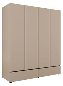 Dulap lemn masiv Orion, 180 × 210 × 60 cm - Café au lait lucios