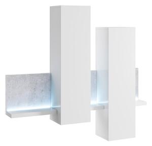 Corp lemn masiv suspendat Aurea, 152 × 90 × 35 cm - Alb-gri