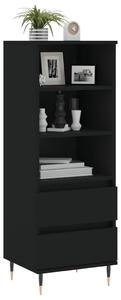 Dulap înalt, negru, 40x36x110 cm, lemn compozit
