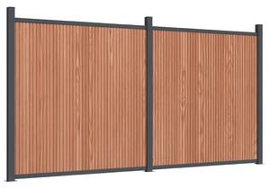 Panouri pentru gard, maro, 353x186 cm, WPC