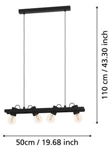 Lustră pe cablu Eglo 43848 PLIMSOLL 4xE27/15W/230V