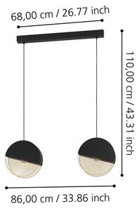 Lustră pe cablu Eglo 43812 MUMBLES 2xE27/40W/230V