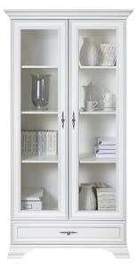 Dulap cu usi sticla IDENTO, alb, PAL/sticla, 100x44x210 cm