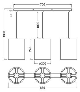 Lustră pe cablu Ledvance DECOR CARDBOARD 3xE27/15W/230V