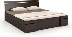 Pat lemn masiv TerraCraft Model 5 cu Sertar Pin Personalizabil - 120x200, Wenge