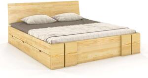 Pat lemn masiv TerraCraft Model 4 cu Sertar Pin Personalizabil - 140x200, Natur