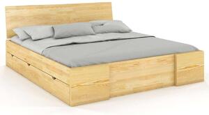 Pat lemn masiv TerraCraft Model 3 cu Sertar Pin Personalizabil - 120x200, Natur