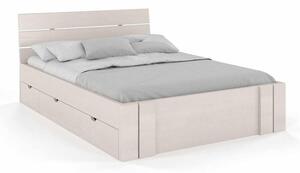 Pat lemn masiv TerraCraft Model 2 cu Sertar Pin Personalizabil - 120x200, Alb Pur