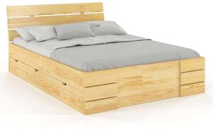 Pat lemn masiv TerraCraft cu sertar Model 1 Pin Personalizabil - 90x200, Natur