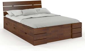Pat lemn masiv TerraCraft cu sertar Model 1 Pin Personalizabil - 90x200, Nuc