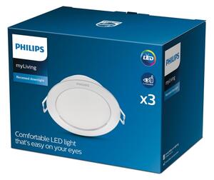 SET 3x plafonieră LED încastrată DIAMOND 1xLED/3,5W/230V 2700K Philips