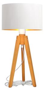 Lampă de masă ALBA 1xE27/15W/230V alb/auriu/stejar