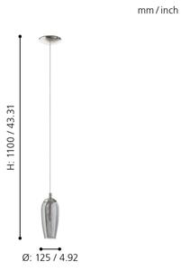 Abajur de rezervă pentru lustră Eglo GA00040801 FARSALA G9 gri