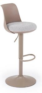 Scaun bar H127, cappuccino/gri, stofa clasica/polipropilena/metal, 40x