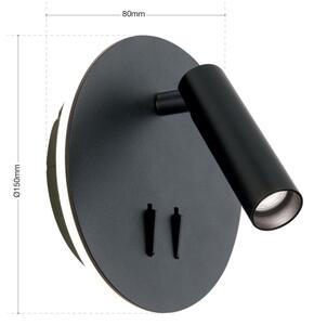 Spot LED de perete Orion WA 2-1467 LENNY LED/6W/230V + LED/3W negru