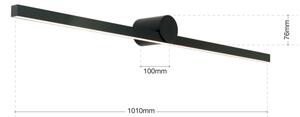 Aplică LED pentru oglindă de baie Orion Soff 3-585 BEAUTY LED/24W/230V 101 cm IP54 negru