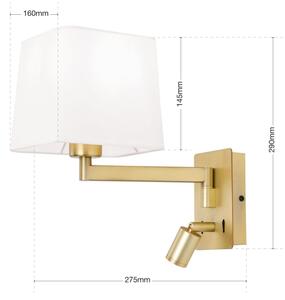 Orion WA 2-1469/1- Lampă LED de perete CARLTON 1xE27/40W/230V + LED/3W alb/auriu